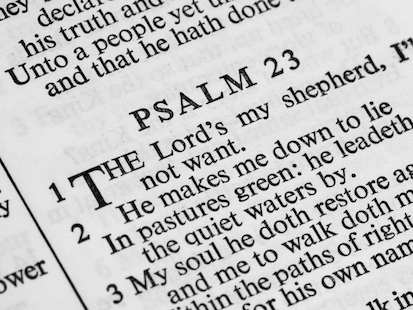 Close up of Psalm 23