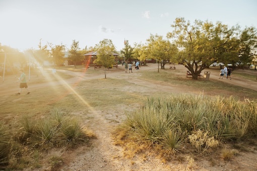 White River Youth Camp campgrounds with students walking around